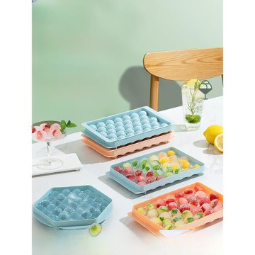 夏季熱銷家用食品級材質制作冰球冰格模具按壓圓形冰塊模具制冰盒