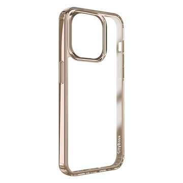 iPhone 15 Pro 殼 CITY晶鑽彩盾 iPhone 15 Pro 6.1吋 抗發黃透明殼 氣囊軍規防摔殼 手機殼(玫瑰金)