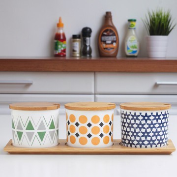 廚房用品陶瓷調味罐三件套裝調料盒調料罐瓶佐料瓶鹽罐糖罐儲物罐