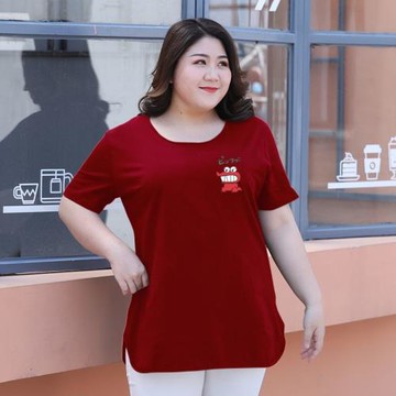 中長款純棉大碼夏裝短袖t恤女休閑寬松媽媽裝圓領上衣200斤胖MM