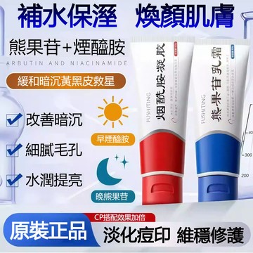 【在臺出貨】芙詩婷煙酰胺凝膠 熊果苷乳霜 提亮嫩膚 改善膚色暗沉 全新加大容量 水潤清透升級款 平衡水油 提亮美白組合