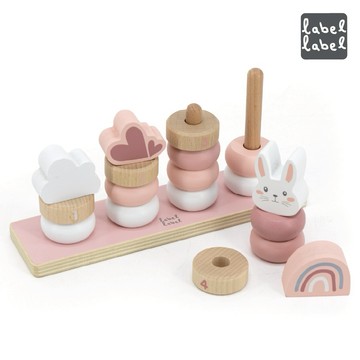 周歲禮物【Label Label】木質趣味疊疊樂 粉色 / 藍色