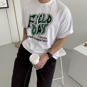 正韓設計感Field Day字母純棉短T 3色 預購商品 YUPPIE 0327
