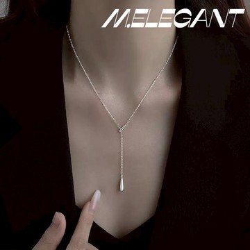 M.e.【24H出貨】S925銀水滴項鍊 頸鏈 簡約冷淡封鎖骨鏈