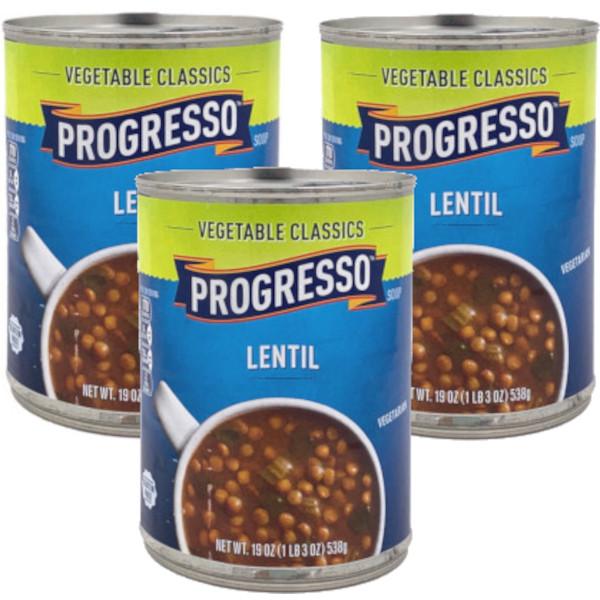 温めるだけですぐ食べれる100％ベジタリアンスープ！Vegetable Classics Progresso  スープ （ Lentil ）3個
