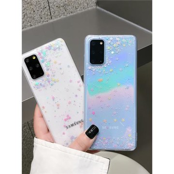 夢幻閃粉適用于三星s25 s24ultra s23+ note20ultra 10 8 9手機殼s21 s25FE s10 s22+透明防摔保護套清爽女款