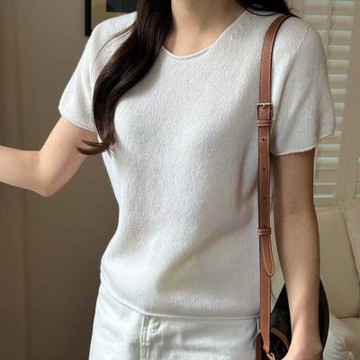 正韓女上衣 羊毛短袖針織衫IGE1005-創翊韓都