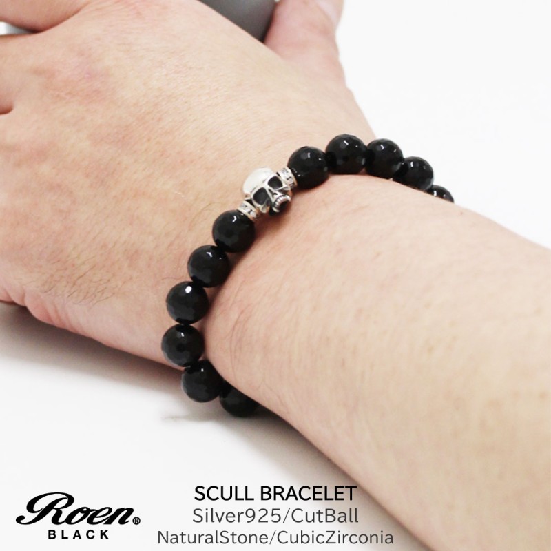 Roen Black ロエン アクセサリー メンズ ブレスレット シルバー スカル