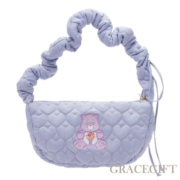 【Grace Gift】Care Bears -分享小熊綁帶褶皺雲朵包 淺紫