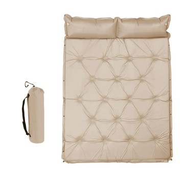 西格傢飾 可拼接自動加厚雙人充氣床墊 附收納袋  米白  1個  192 x 132 x 5cm