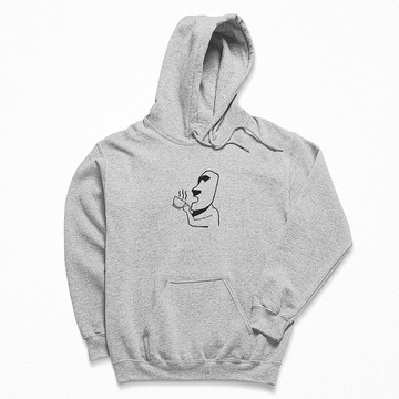 摩艾咖啡 Moai 刷毛帽T 中性版 灰色 秋冬聖誕禮物coffee石像