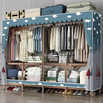 鋼架衣櫃 加粗 免安裝 折疊 簡易布衣櫃 家用 臥室 簡約 出租房 公寓 掛衣櫥 衣櫥 超強承重