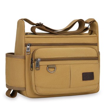 男式休閑帆布包大容量斜挎包橫款男士包包斜跨背包2023新款單肩包