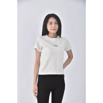 (S) 【粿粿私服】nafan字母白色短袖上衣二手衣