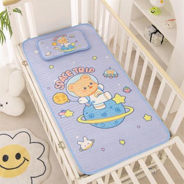 宇航員熊兒童乳膠涼席寶寶幼兒園可機洗寵物宇航員熊涼席廠家批發