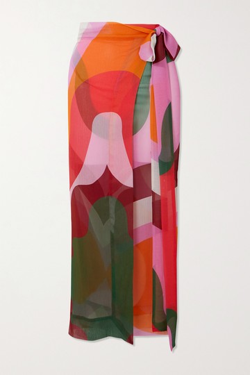 Etro - Printed Georgette Pareo - Orange - One size