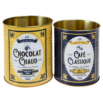 Rex LONDON 罐頭造型筆筒2件組 13cm  巴黎咖啡  1套