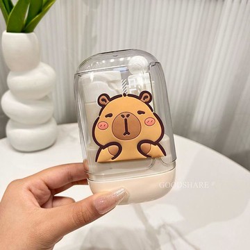 【臺灣-出貨】洗漱套裝刷牙杯漱口杯可愛卡通卡皮巴拉便攜式旅行牙膏牙具收納盒
