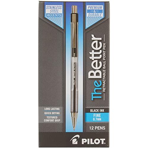 Better Ballpoint Retractable Pen  Black Ink  Fine  Dozen  並行輸入