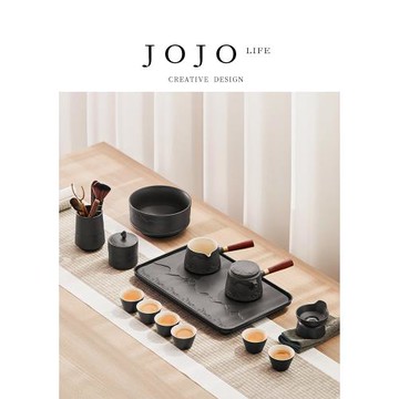 JOJO'S L. PD·紫泉澗·功夫茶具茶盤茶壺家用輕奢陶瓷泡茶丨海湖