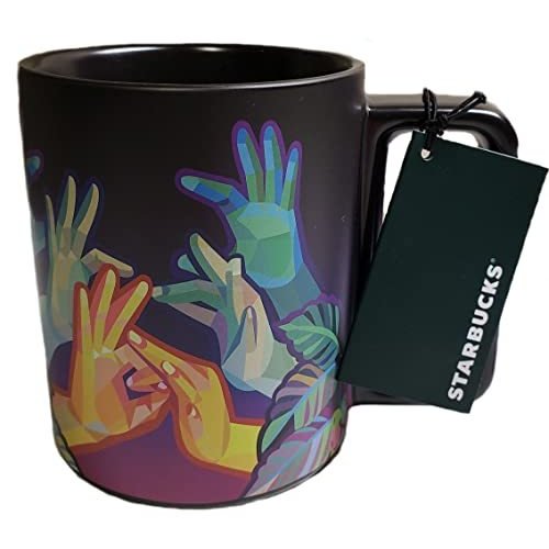 Starbucks American Sign Language ASL Hand Movements 12 oz Coffee Mug