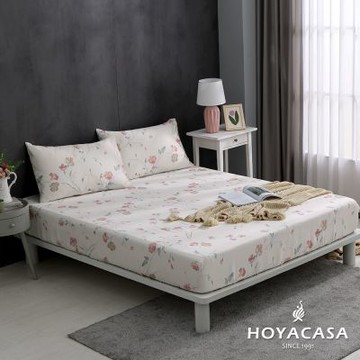 HOYACASA 60支天絲枕套床包三件組- 花伶春畇(加大)