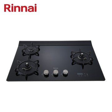 林內 檯面式緻溫三口爐 黑玻右 天然 RB-A3760G NG1