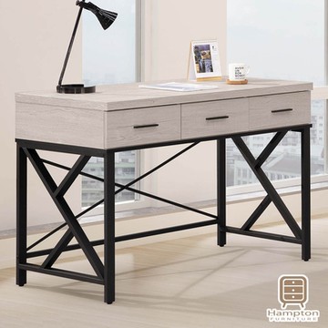 Hampton 漢汀堡 伊琳系列白橡木4尺工業風書桌(書桌/桌子/電腦桌/辦公桌)