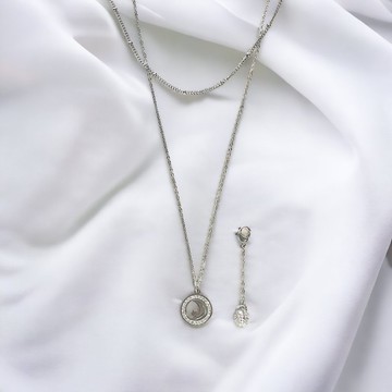 Giftest 不鏽鋼兩種戴法 / 時光 月亮基督教受洗項鍊聖誕禮物N90