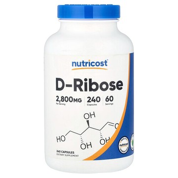 Nutricost, D-核糖，2800 毫克，240 粒膠囊（每粒膠囊 700 毫克）