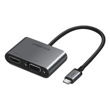 UGREEN 綠聯 Type C轉HDMI + VGA轉換器 支援PD版  50505  1個