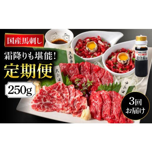 ふるさと納税 熊本県 宇城市 国産 熊本馬刺し 4種 食べ比べセット 計750g（250g×3回）赤身 大トロ 中トロ ユッケ 馬肉