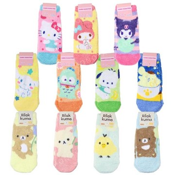 小禮堂 Sanrio 三麗鷗 拉拉熊 成人絨毛短襪 23-25cm