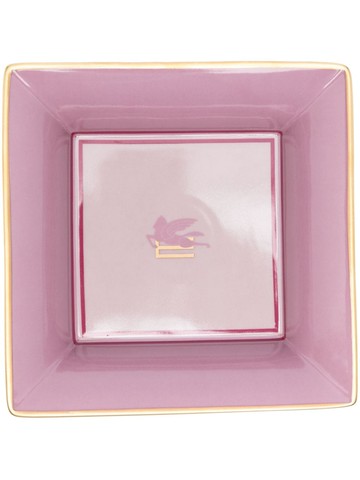 ETRO HOME - Pegaso-motif porcelain tray (16cm x 16cm) - unisex - Porcelain - One Size - Pink