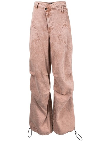 ANDREĀDAMO - asymmetric-waistband wide-leg jeans - women - Cotton/Elastane - S - Pink