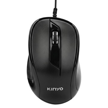 Kinyo 藍光USB光學滑鼠 106 x 65 x 40mm 線長144cm 78g  LKM-788  黑色