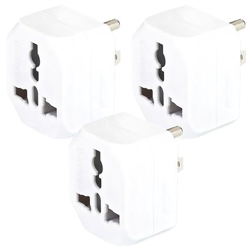 Dr.AV 聖岡科技 台灣專用萬國轉換插頭 3孔 TNT-85  白色  3個  4cm