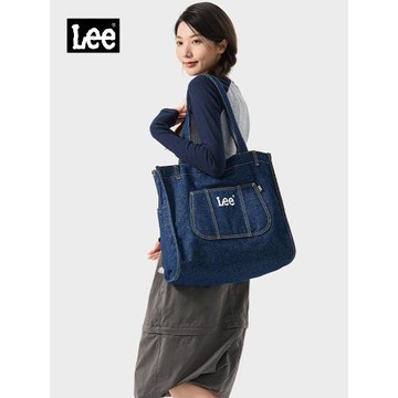 (免運)Lee托特包牛仔單肩包大容量2026新款輕便通勤包女大學生上課手提