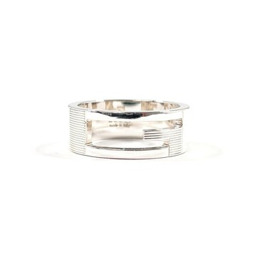 【日本直送 二手美品】17.5 號 GUCCI 戒指 Blanched Cutout G 標示尺寸 19 銀 925 飾品 拋光處理