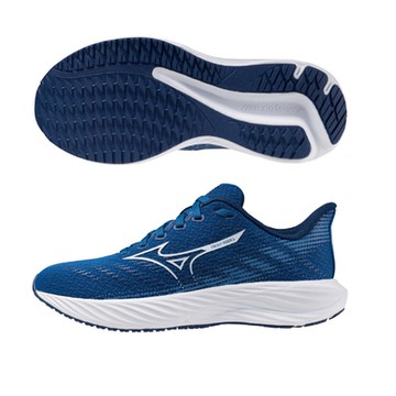 MIZUNO 美津濃 慢跑鞋 女鞋 大童 運動鞋 緩震 RIDER 藍白 K1GC241601