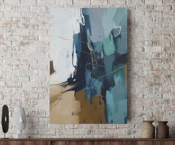 綠松石抽象畫 |藍綠壁畫 |藍綠繪畫 | 影響 3