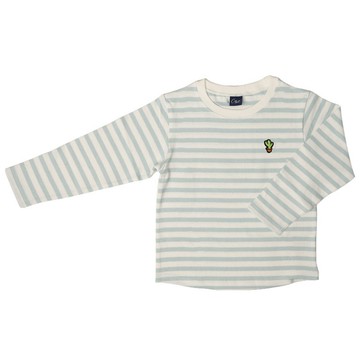 akachan honpo - T恤-橫紋-淺藍色