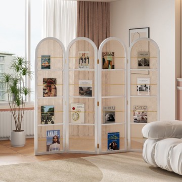 免運 可開票 超低價 北歐日式藤編屏風隔斷客廳實木家用入戶進門酒店民宿書架玄關移動 超低價