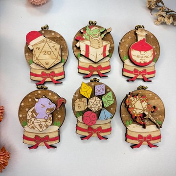 RPG 木質聖誕節裝飾擺件組 – 手繪木製節日裝飾 – 聖誕節