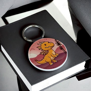 精美皮革鑰匙圈(小暴龍)鑰匙圈 皮革鑰匙圈 熱轉印 送禮小物 婚禮小物 企業送禮 紀念品