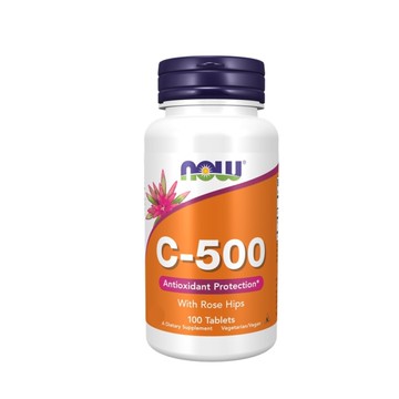 【NOW 娜奧】維生素C-500 玫瑰果錠​ 100錠 ~效期04/2028~優惠~Now Foods 0670