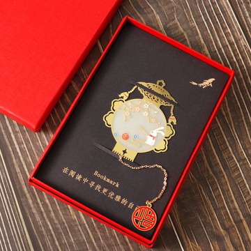 宮廷花燈夜光金屬黃銅書簽鍍金創意文藝復古小清新中國風古典宮廷生日伴手禮品刻字