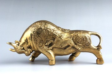 純銅牛擺件財牛運牛仿古銅器招財牛禮品銅工藝品小號銅牛炒股銅牛