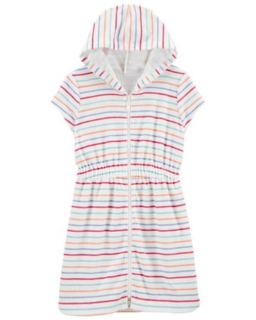 Kid Striped Hooded Cover-up