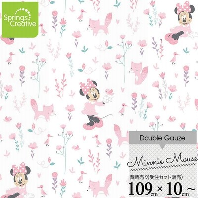 10cm単位 続けてカット ディズニー ミニーマウス ダブルガーゼ 生地 総柄 コットン プリント キャラクター 布 手作り 手芸 輸入 通販 Lineポイント最大get Lineショッピング